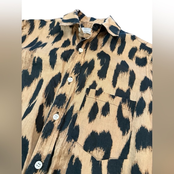 Emily Phillips Nashville TN CHEETAH LINEN GIRLFRIEND MINI DRESS Size Small - Picture 9 of 13